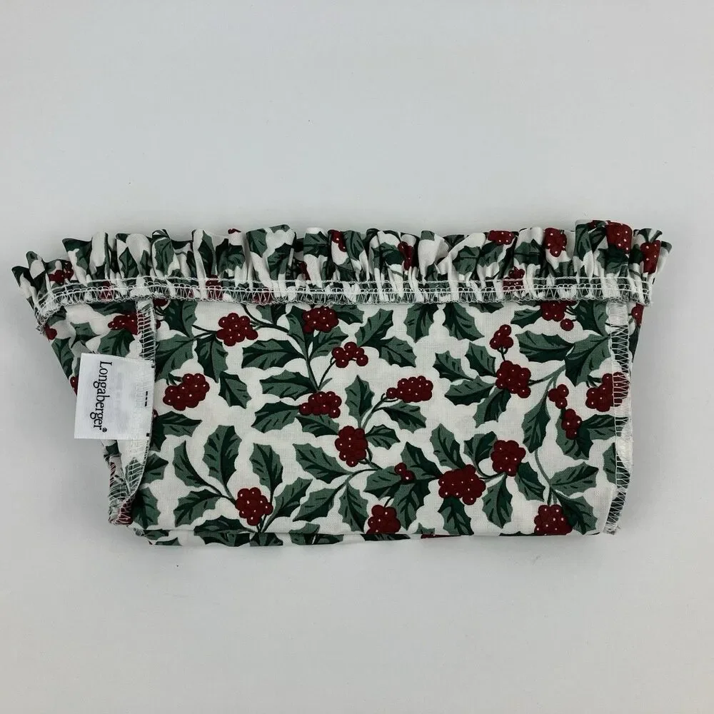 Longaberger Candle Basket Liner Traditional Holly | 8x3x5